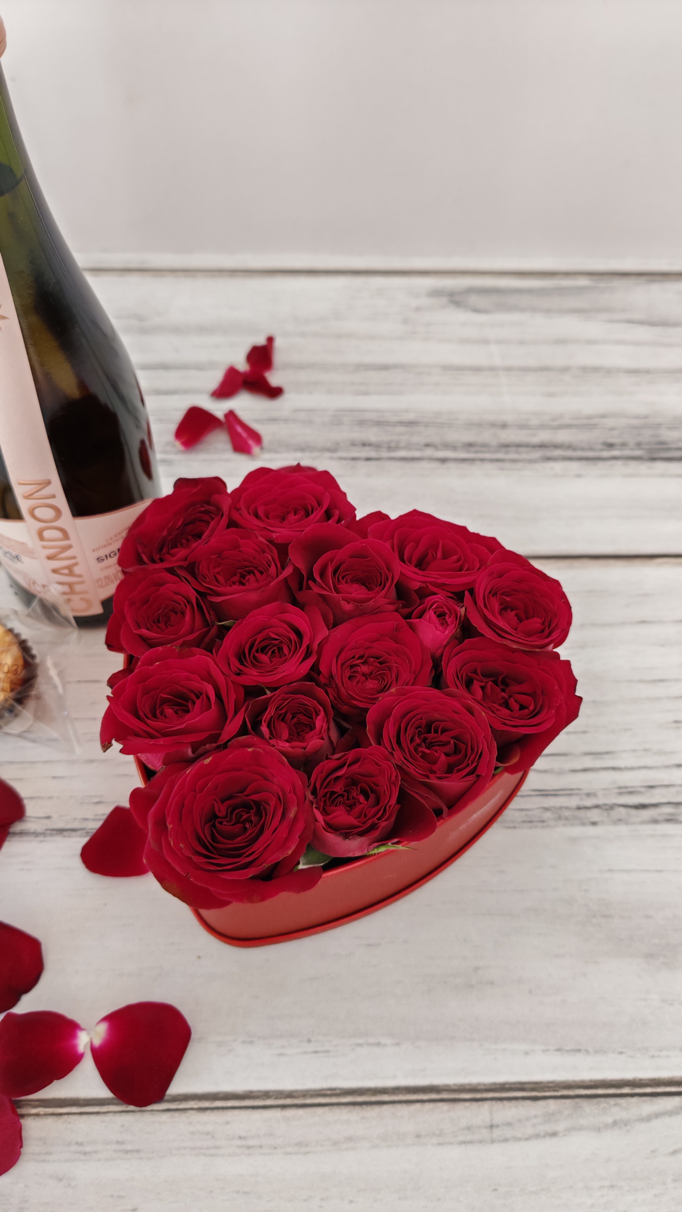 Arreglo corazón con mini rosas